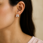 Geometric Princess Cut Zircon Cluster Elegant Stud Earrings for Women
