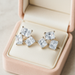 Geometric Princess Cut Zircon Cluster Elegant Stud Earrings for Women