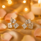 Geometric Princess Cut Zircon Cluster Elegant Stud Earrings for Women