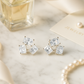 Geometric Princess Cut Zircon Cluster Elegant Stud Earrings for Women