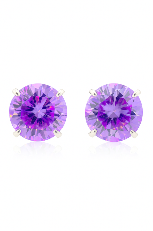 Pink Solitaire Earrings