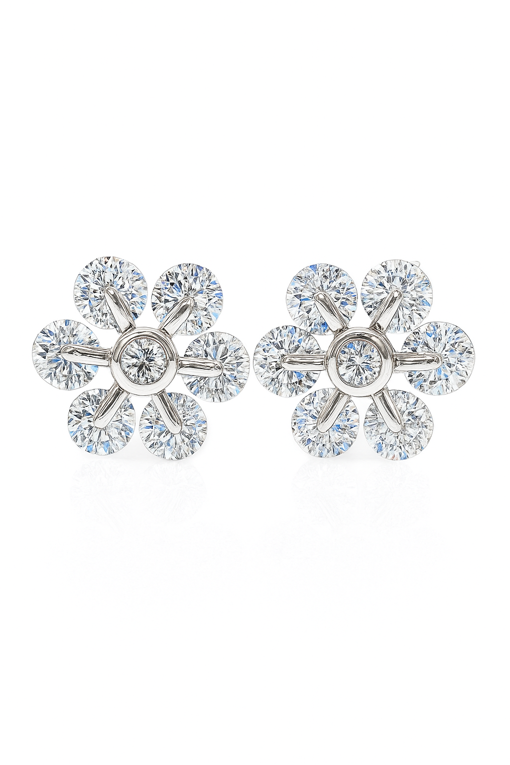 Daisy Flower Stud Earrings for Women | Sparkling CZ Floral Design