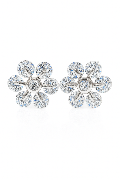 Daisy Flower Stud Earrings for Women | Sparkling CZ Floral Design