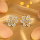 Daisy Flower Stud Earrings for Women | Sparkling CZ Floral Design