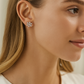 Daisy Flower Stud Earrings for Women | Sparkling CZ Floral Design