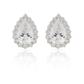 Elegant Teardrop Zircon Halo Stud Earrings for Women