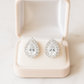Elegant Teardrop Zircon Halo Stud Earrings for Women