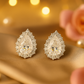 Elegant Teardrop Zircon Halo Stud Earrings for Women