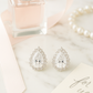 Elegant Teardrop Zircon Halo Stud Earrings for Women