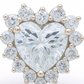 925 Silver Heart Shaped Zircon Halo Stud Earrings for Women