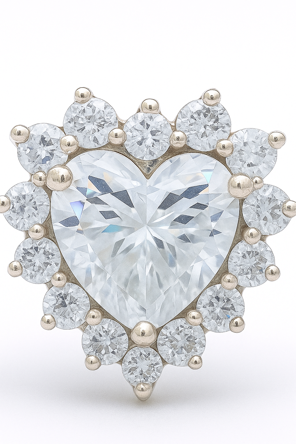 925 Silver Heart Shaped Zircon Halo Stud Earrings for Women