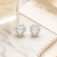 925 Silver Heart Shaped Zircon Halo Stud Earrings for Women