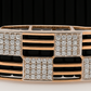 Men’s Black Elastic Bracelet with Geometric Rose Gold & Zircon Detailing