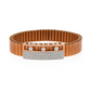 Rose Gold Stretch Men’s Bracelet with Triple CZ Accents & Micro-Pavé Plate