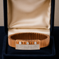 Rose Gold Stretch Men’s Bracelet with Triple CZ Accents & Micro-Pavé Plate