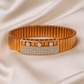 Rose Gold Stretch Men’s Bracelet with Triple CZ Accents & Micro-Pavé Plate