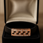 Black Rose Gold Men’s Bracelet with Greek Key CZ Pattern & Stretch Design