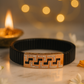 Black Rose Gold Men’s Bracelet with Greek Key CZ Pattern & Stretch Design