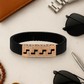 Black Rose Gold Men’s Bracelet with Greek Key CZ Pattern & Stretch Design