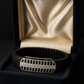 Black Silver Men’s Bracelet with Open Grid CZ Plate & Stretch Design