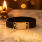 Black Rose Gold Men’s Bracelet with Double Side CZ Plate & Icon Frame