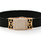 Black Rose Gold Men’s Bracelet with Double Side CZ Plate & Icon Frame