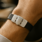 Black Silver Men’s Bracelet with Triple CZ Plate & Diamond Cut Frame