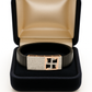 Black Rose Gold Men’s Bracelet with Swastik Plate & CZ Pavé Panel