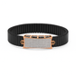 Black Rose Gold Men’s Bracelet with Full CZ Pavé Plate & Icon Ends