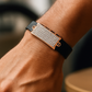 Black Rose Gold Men’s Bracelet with Full CZ Pavé Plate & Icon Ends