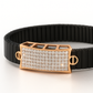 Black Rose Gold Men’s Bracelet with Full CZ Pavé Plate & Icon Ends