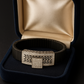 Black Silver Men’s Bracelet with Greek Key Plate & Center CZ Block