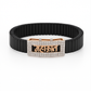 Black Rose Gold Men’s Bracelet with Mahakal Devotional Plate & CZ Frame