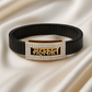 Black Rose Gold Men’s Bracelet with Mahakal Devotional Plate & CZ Frame