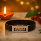 Black Rose Gold Men’s Bracelet with Mahakal Devotional Plate & CZ Frame