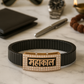 Black Rose Gold Men’s Bracelet with Mahakal Devotional Plate & CZ Frame