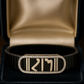 Black Silver Men’s Bracelet with Devotional Script Plate & CZ Border