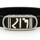 Black Silver Men’s Bracelet with Devotional Script Plate & CZ Border