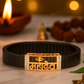 Black Rose Gold Men’s Bracelet with Mahakal Cutout Plate & CZ Side Borders