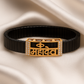 Black Rose Gold Men’s Bracelet with Mahakal Cutout Plate & CZ Side Borders