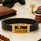 Black Rose Gold Men’s Bracelet with Mahakal Cutout Plate & CZ Side Borders
