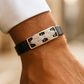 Black Rose Gold Men’s Bracelet with Cluster CZ Panel & Open Frame Design
