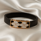 Black Rose Gold Men’s Bracelet with Cluster CZ Panel & Open Frame Design