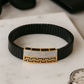 Black Rose Gold Men’s Bracelet with Greek Key Design & CZ Pavé Panel