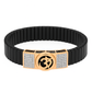 Black Rose Gold Men’s Bracelet with Om Devotional Plate & CZ Side Blocks