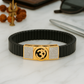 Black Rose Gold Men’s Bracelet with Om Devotional Plate & CZ Side Blocks