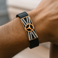 Black Rose Gold Men’s Bracelet with Tri Emblem Plate & CZ Radiant Design
