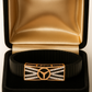 Black Rose Gold Men’s Bracelet with Tri Emblem Plate & CZ Radiant Design