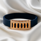 Blue Rose Gold Men’s Bracelet with Column Plate Design & CZ Frame