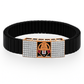 Black Rose Gold Men’s Bracelet with Tirupati Deity Plate & CZ Side Blocks
